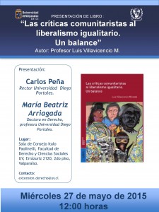 afiche presentación libro profesor Luis Villavicencio 27 mayo 2015